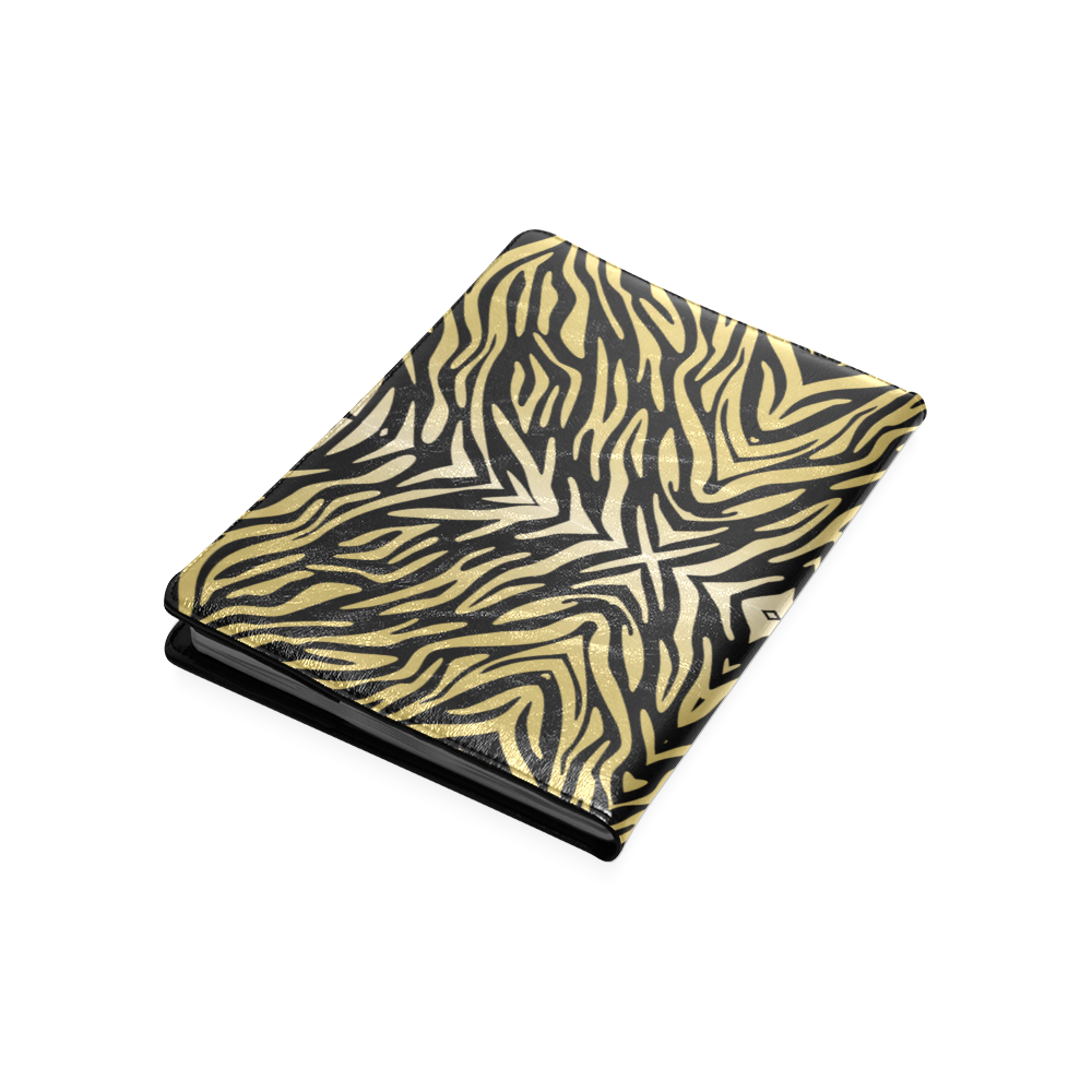 Gold Black Zebra Print Pattern Custom NoteBook B5