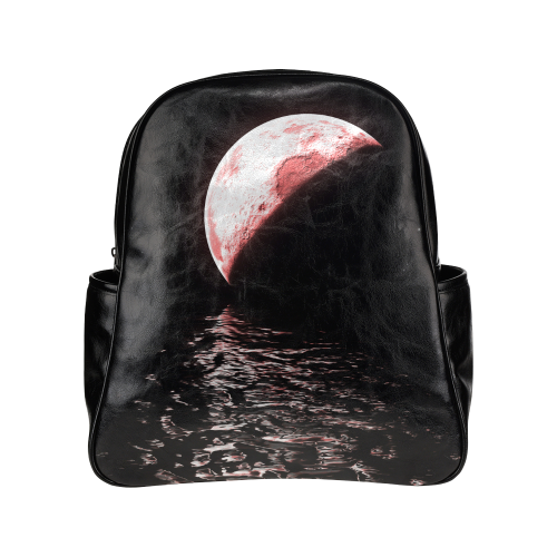 red moon water Multi-Pockets Backpack (Model 1636)