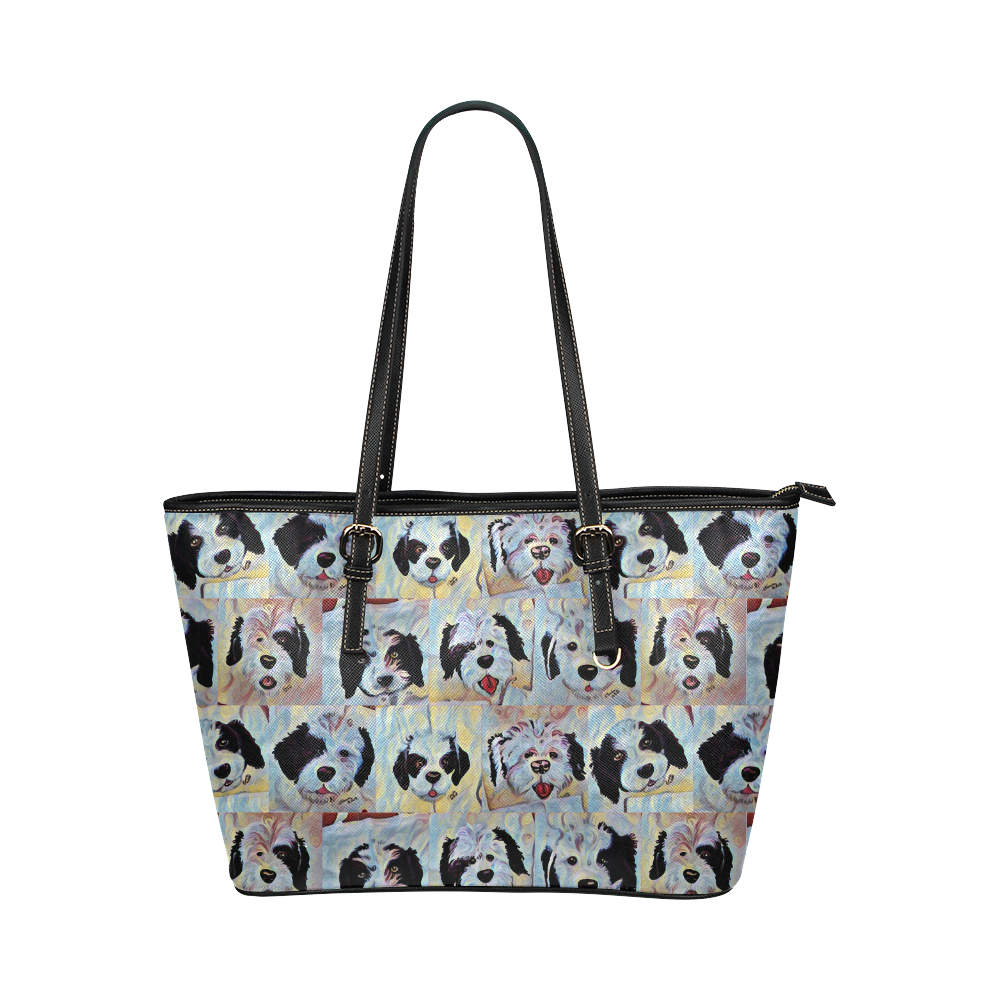 Puppy Luv Leather Tote Bag/Large (Model 1651)