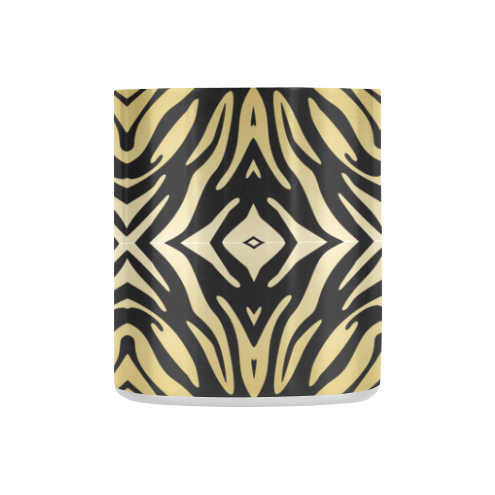 Gold Black Zebra Print Pattern Classic Insulated Mug(10.3OZ)