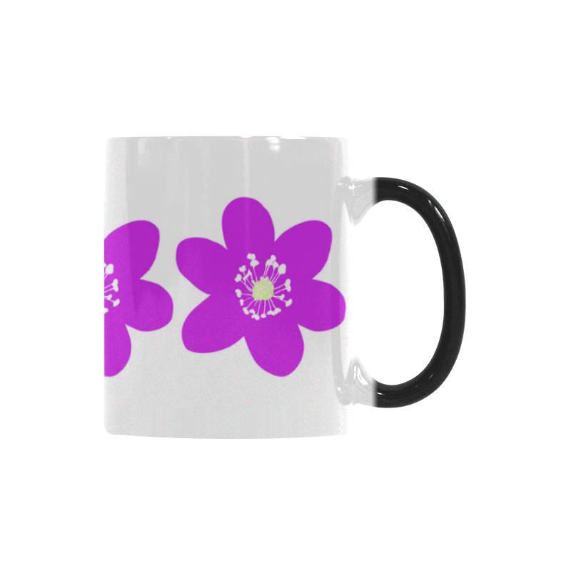 Red Anemone Hepatica. Inspired by the Magic Island of Gotland. Custom Morphing Mug