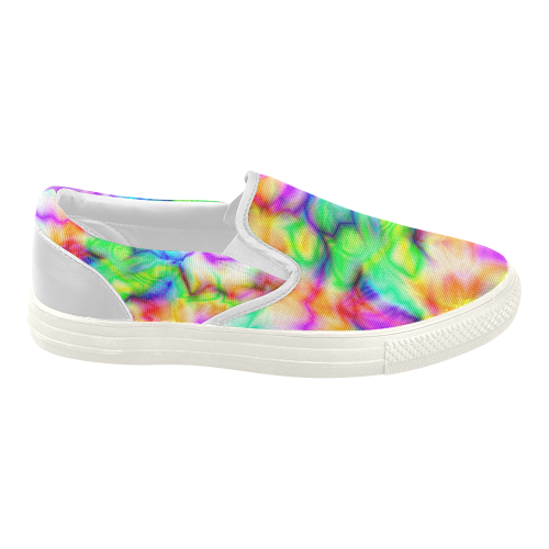 tie dye tropical colorful pattern ZT08 Women's Slip-on Canvas Shoes (Model 019)