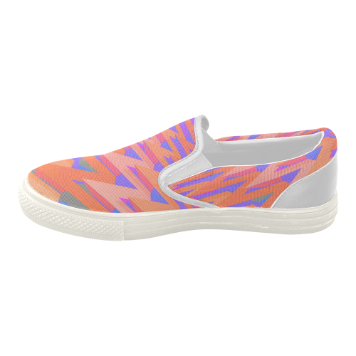 3-D Pastel Chevrons Women's Slip-on Canvas Shoes (Model 019)