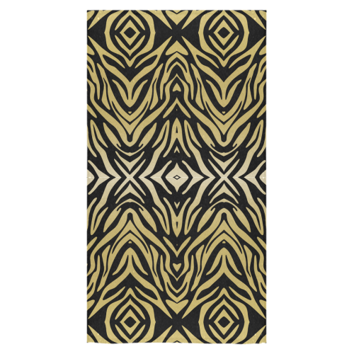 Gold Black Zebra Print Pattern Bath Towel 30"x56"