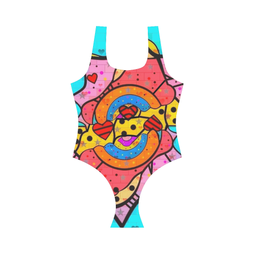 Skurill Popart by Nico Bielow Vest One Piece Swimsuit (Model S04)