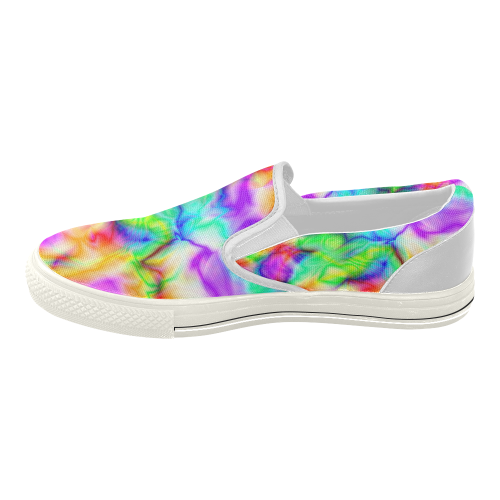 tie dye tropical colorful pattern ZT08 Women's Slip-on Canvas Shoes (Model 019)