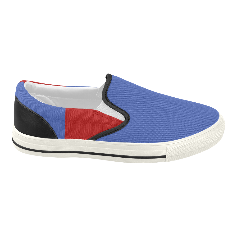 Only two Colors - blue & red Women's Slip-on Canvas Shoes (Model 019)