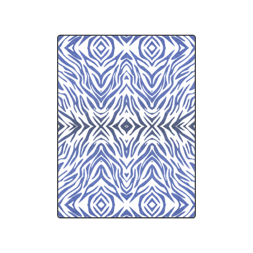 Blue Zebra Print Pattern Blanket 50"x60"