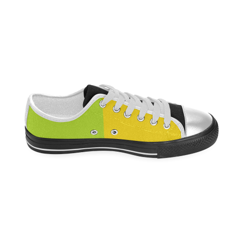 Only two Colors: Sun Yellow - Spring Green Women's Classic Canvas Shoes (Model 018)