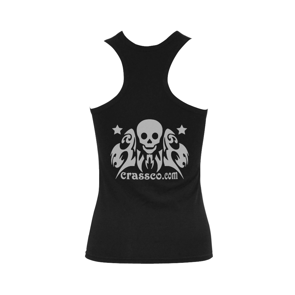 SKULL LOW PRICE Women's Shoulder-Free Tank Top (Model T35)