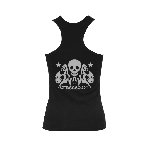 SKULL LOW PRICE Women's Shoulder-Free Tank Top (Model T35)