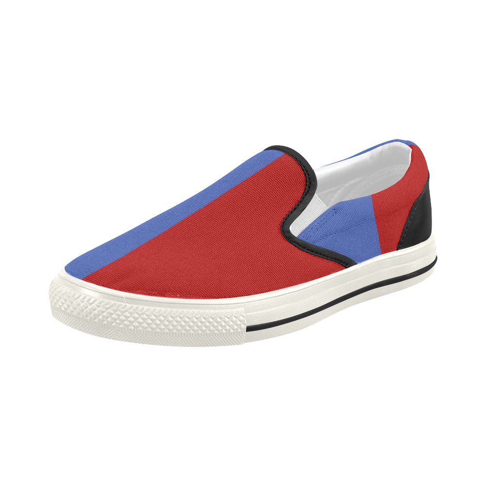 Only two Colors - blue & red Women's Slip-on Canvas Shoes (Model 019)