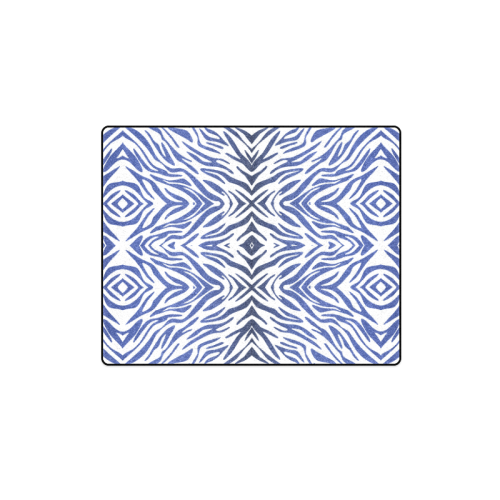 Blue Zebra Print Pattern Blanket 40"x50"
