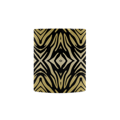 Gold and Black Zebra Print Pattern White Mug(11OZ)