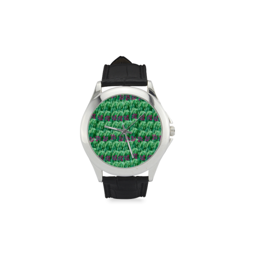 Cactus Garden Women's Classic Leather Strap Watch(Model 203)