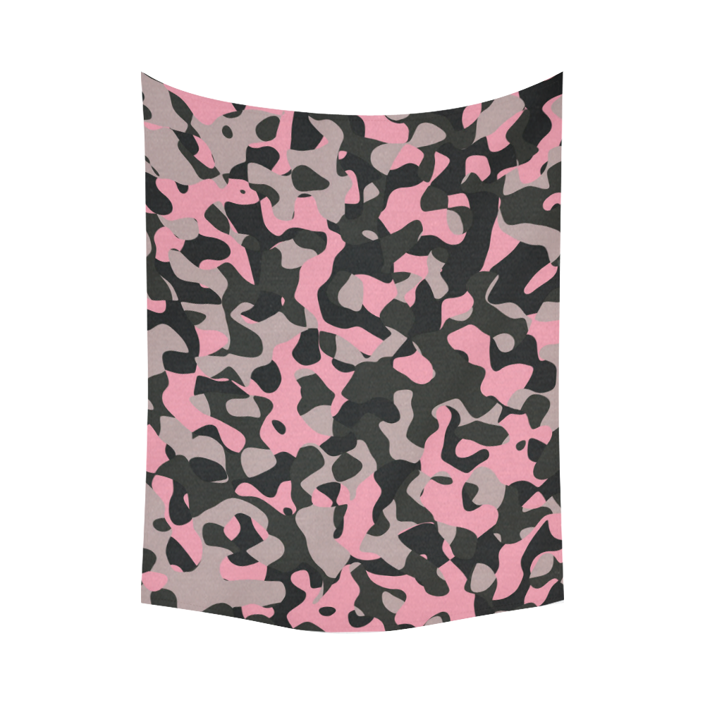 Kitty Camo Cotton Linen Wall Tapestry 80"x 60"