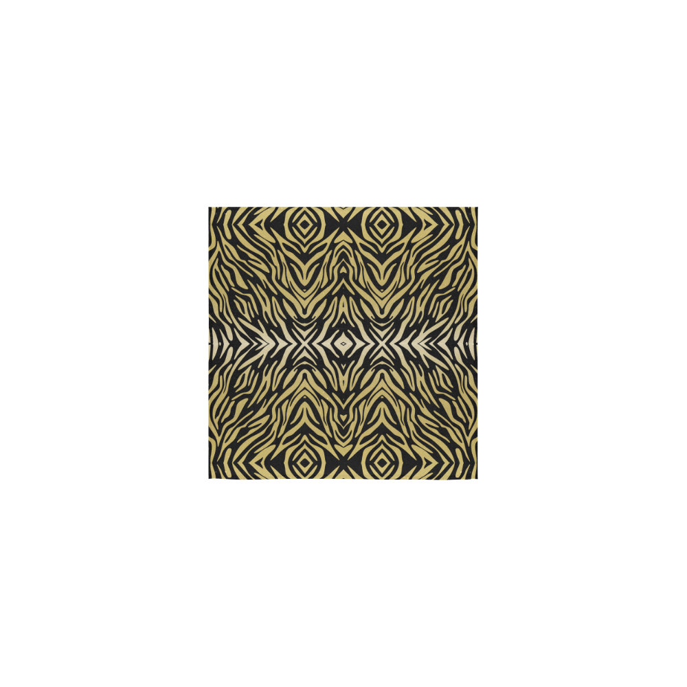 Gold and Black Zebra Print Pattern Square Towel 13“x13”