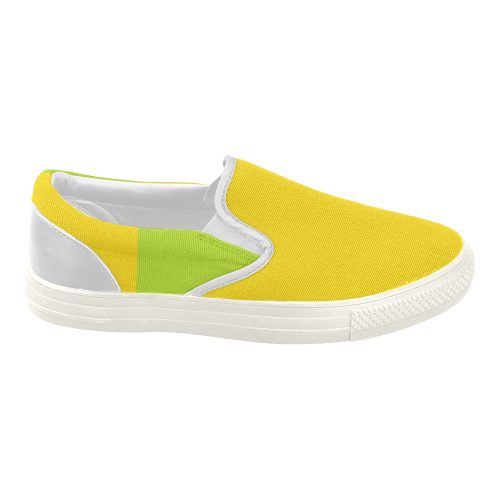 Only two Colors: Sun Yellow - Spring Green Women's Slip-on Canvas Shoes (Model 019)