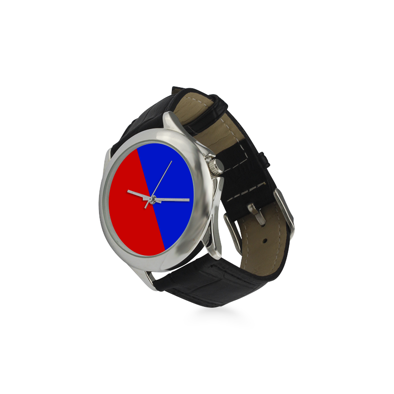 Only two Colors: Fire Red - Royal Blue Women's Classic Leather Strap Watch(Model 203)