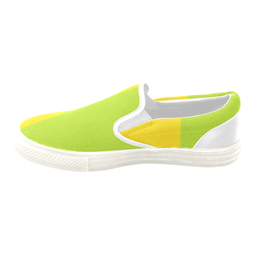 Only two Colors: Sun Yellow - Spring Green Women's Unusual Slip-on Canvas Shoes (Model 019)