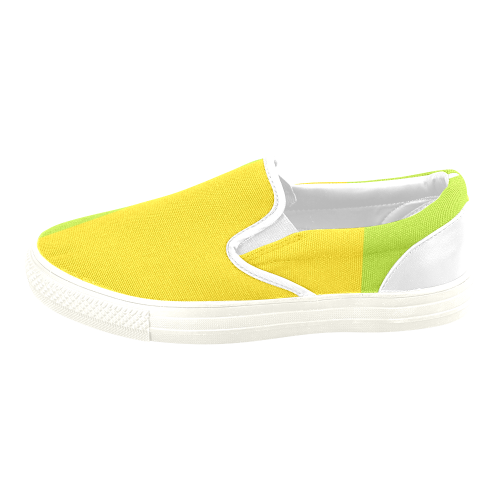 Only two Colors: Sun Yellow - Spring Green Women's Unusual Slip-on Canvas Shoes (Model 019)