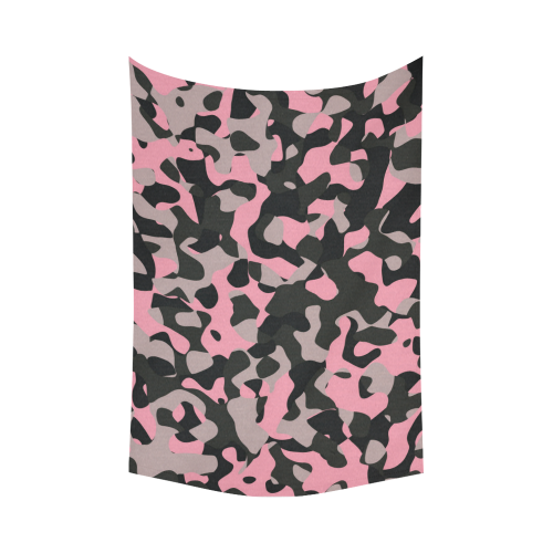Kitty Camo Cotton Linen Wall Tapestry 90"x 60"