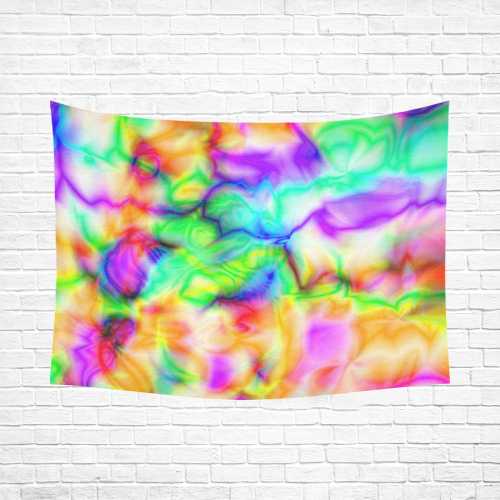 tie dye tropical colorful pattern ZT08 Cotton Linen Wall Tapestry 80"x 60"