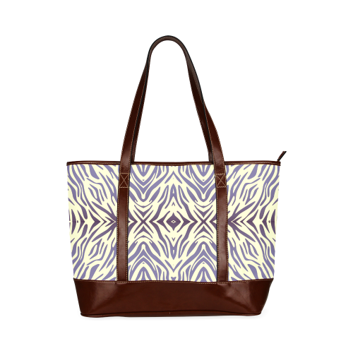 Blue Afternoon Zebra Print Pattern Tote Handbag (Model 1642)