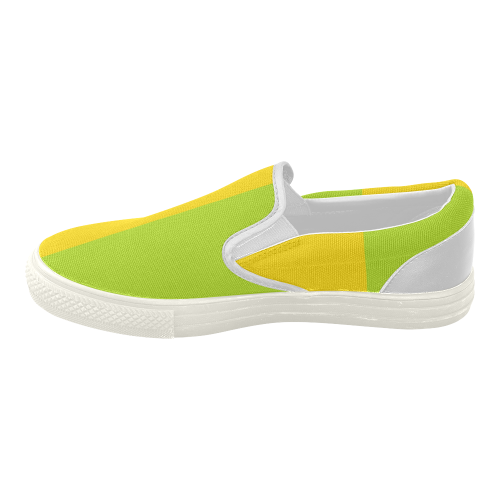 Only two Colors: Sun Yellow - Spring Green Women's Slip-on Canvas Shoes (Model 019)