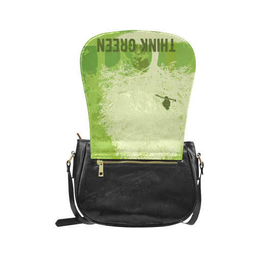 Think Green Nature Save the Earth Vegan Classic Saddle Bag/Large (Model 1648)