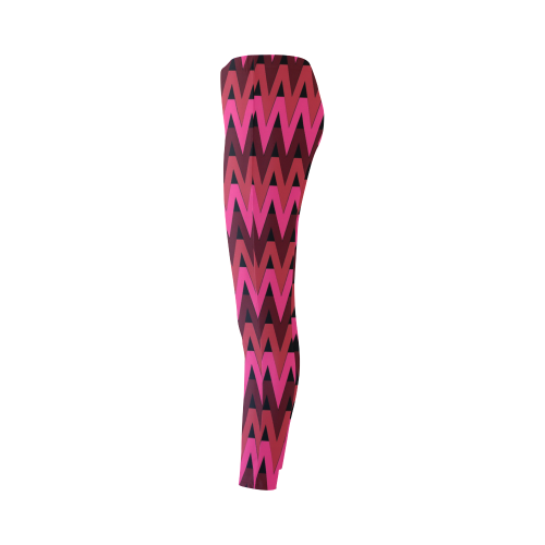 Crimson Chevrons Cassandra Women's Leggings (Model L01)