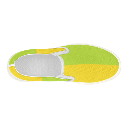 Only two Colors: Sun Yellow - Spring Green Women's Slip-on Canvas Shoes (Model 019)