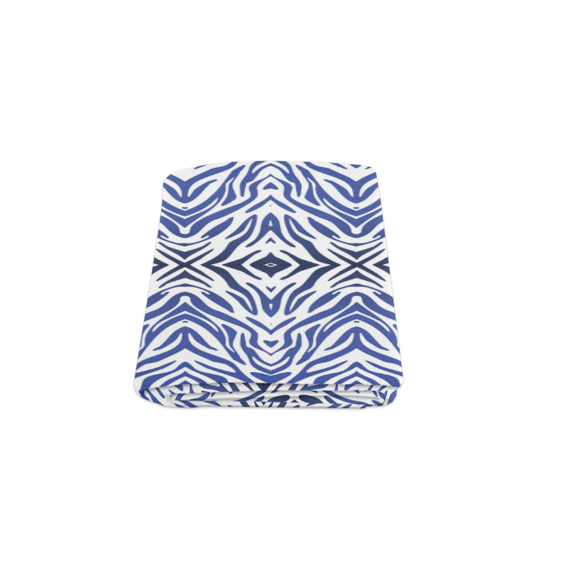 Blue Zebra Print Pattern Blanket 50"x60"