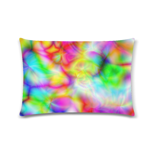 psychedelic tropical blue yellow pink pattern ZT06 Custom Zippered Pillow Case 16"x24"(Twin Sides)