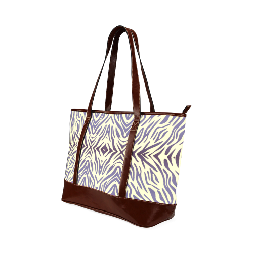 Blue Afternoon Zebra Print Pattern Tote Handbag (Model 1642)