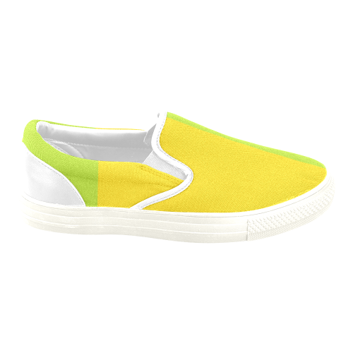 Only two Colors: Sun Yellow - Spring Green Women's Unusual Slip-on Canvas Shoes (Model 019)