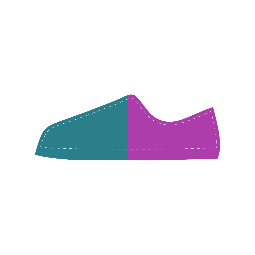 Only two Colors: Petrol Blue - Magenta Pink Women's Classic Canvas Shoes (Model 018)