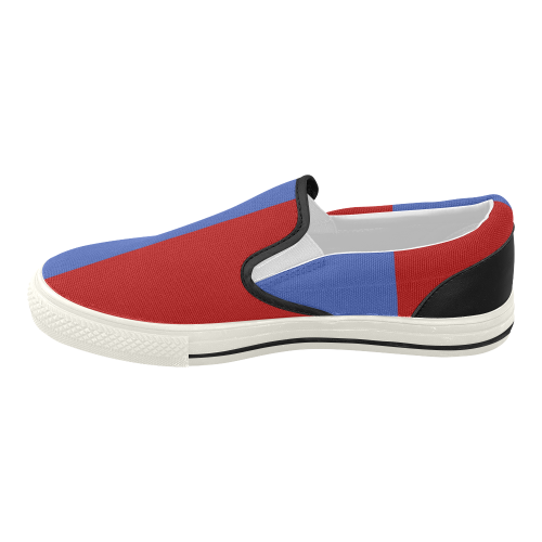 Only two Colors - blue & red Women's Slip-on Canvas Shoes (Model 019)