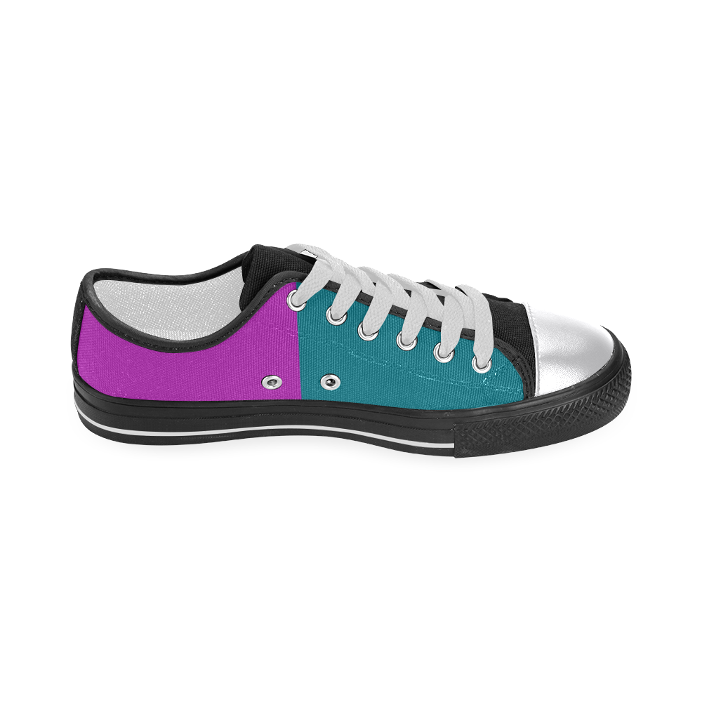 Only two Colors: Petrol Blue - Magenta Pink Women's Classic Canvas Shoes (Model 018)