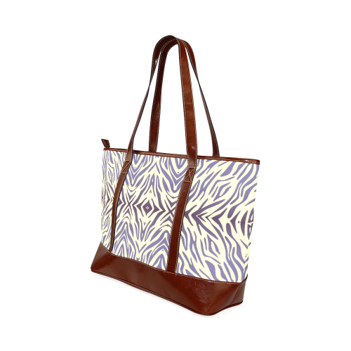 Blue Afternoon Zebra Print Pattern Tote Handbag (Model 1642)