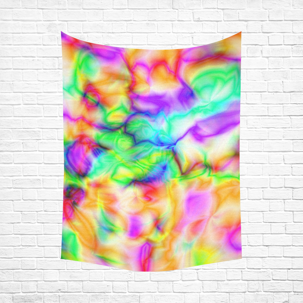 tie dye tropical colorful pattern ZT08 Cotton Linen Wall Tapestry 60"x 80"