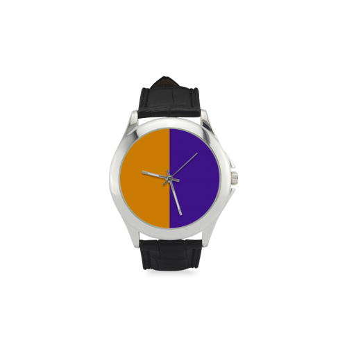 Only Two Colors: Orange - Violet Lilac Women's Classic Leather Strap Watch(Model 203)