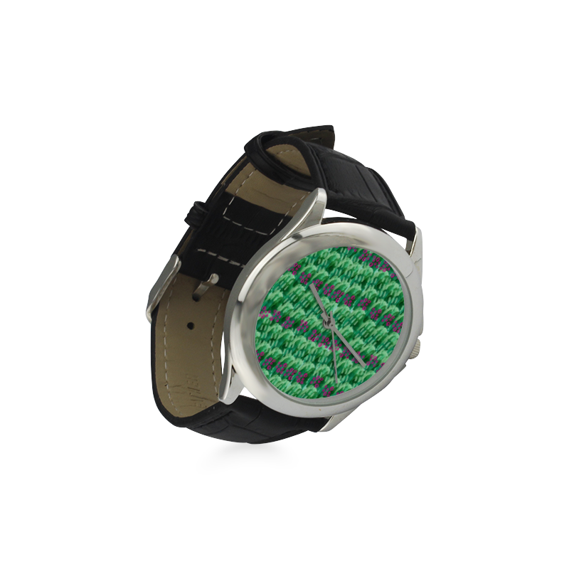 Cactus Garden Women's Classic Leather Strap Watch(Model 203)