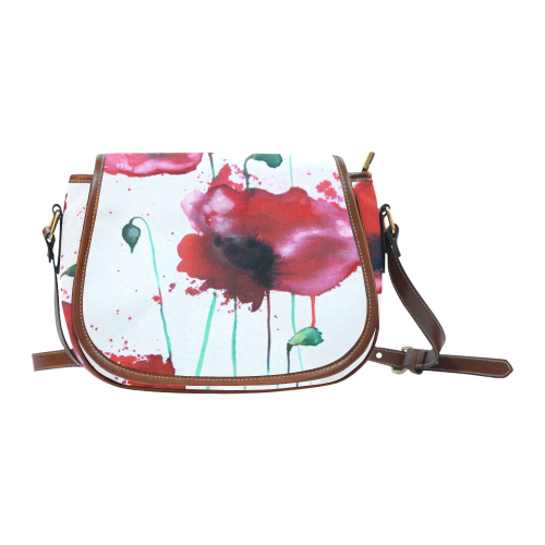 Poppies saddle bag Saddle Bag/Large (Model 1649)