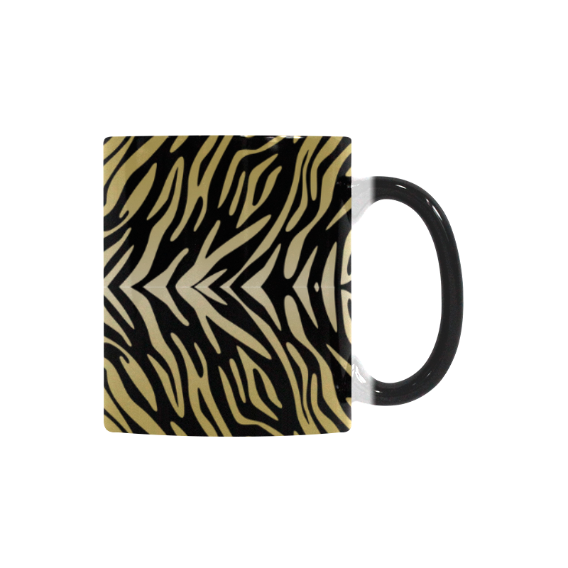 Gold and Black Zebra Print Pattern Custom Morphing Mug