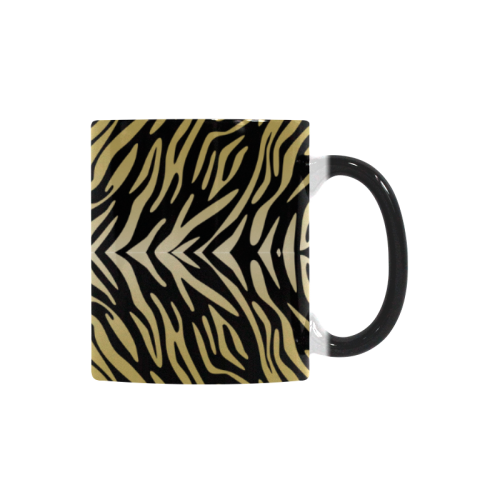 Gold and Black Zebra Print Pattern Custom Morphing Mug