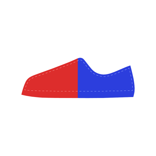 Only two Colors: Fire Red - Royal Blue Women's Classic Canvas Shoes (Model 018)