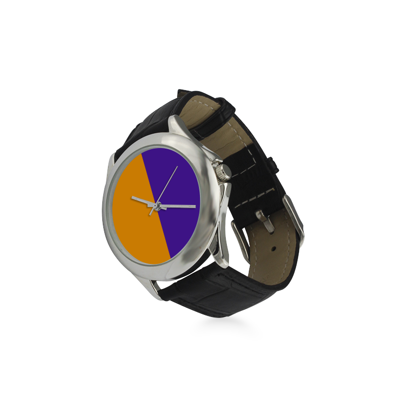 Only Two Colors: Orange - Violet Lilac Women's Classic Leather Strap Watch(Model 203)