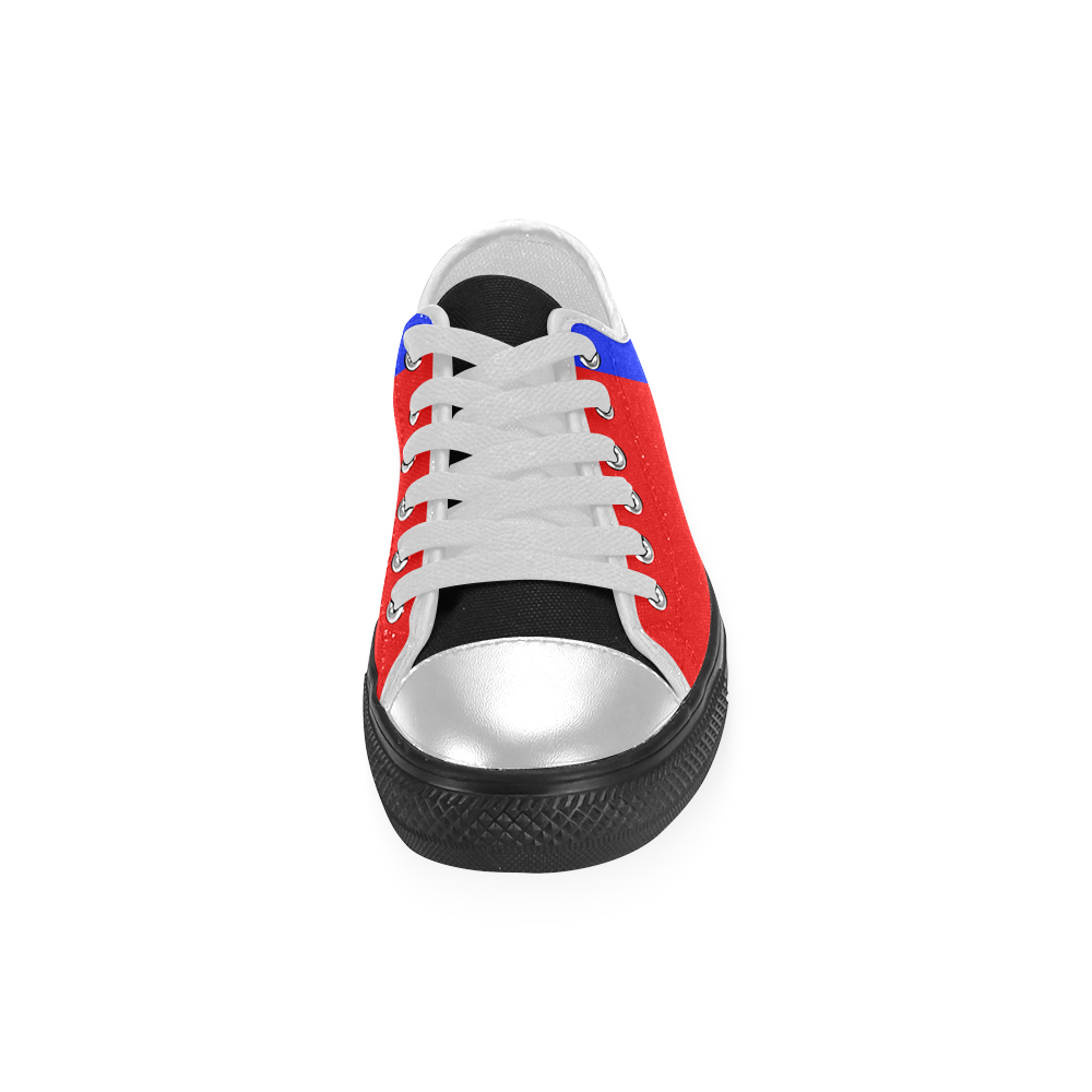 Only two Colors: Fire Red - Royal Blue Women's Classic Canvas Shoes (Model 018)