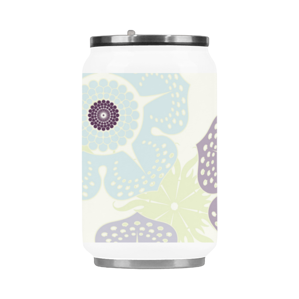 Flowers Retro Pattern Stainless Steel Vacuum Mug (10.3OZ)